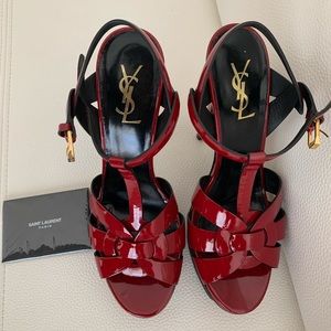 Yves Saint-Laurent Red wine platform sandals . Fit like a 8.5